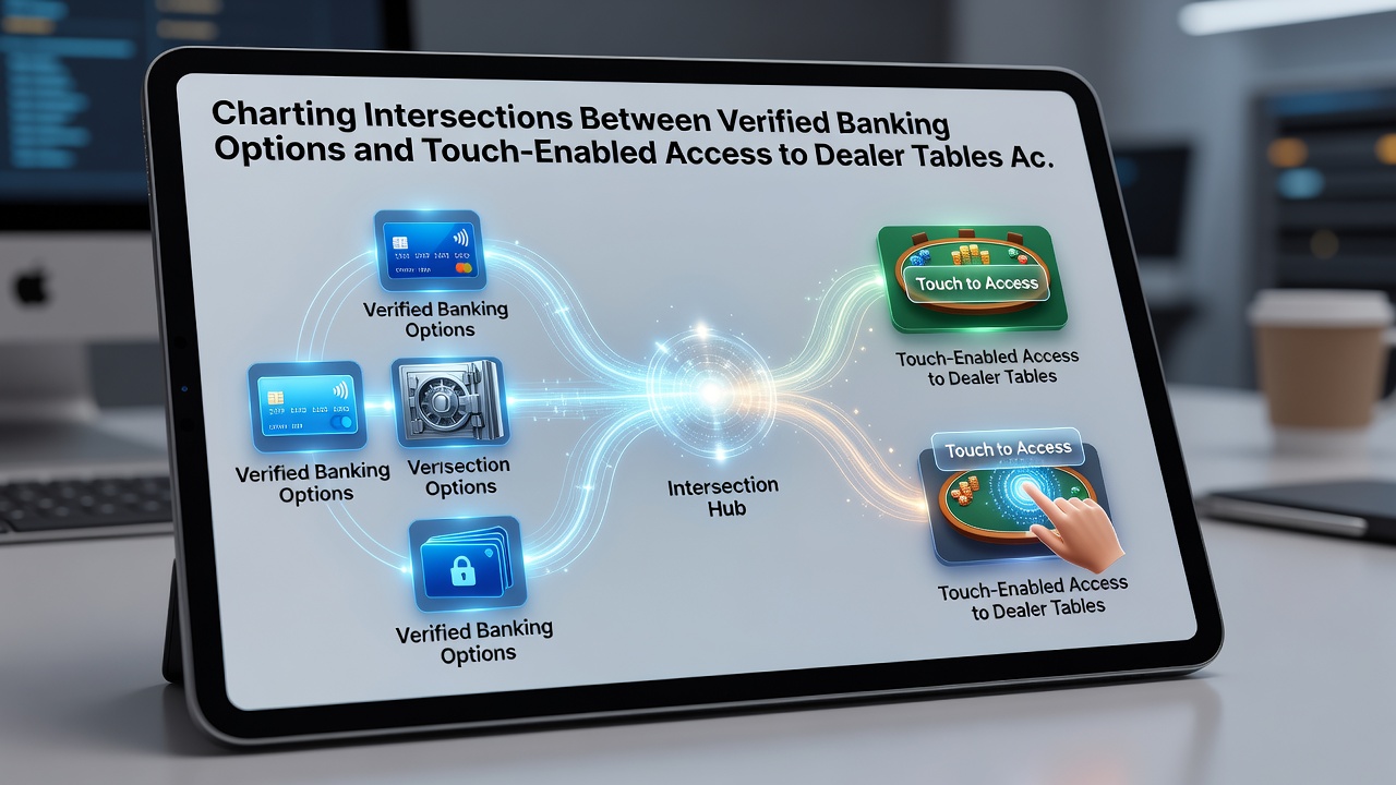 Touch gestures activating live dealer tables after secure banking verification on tablets and phones