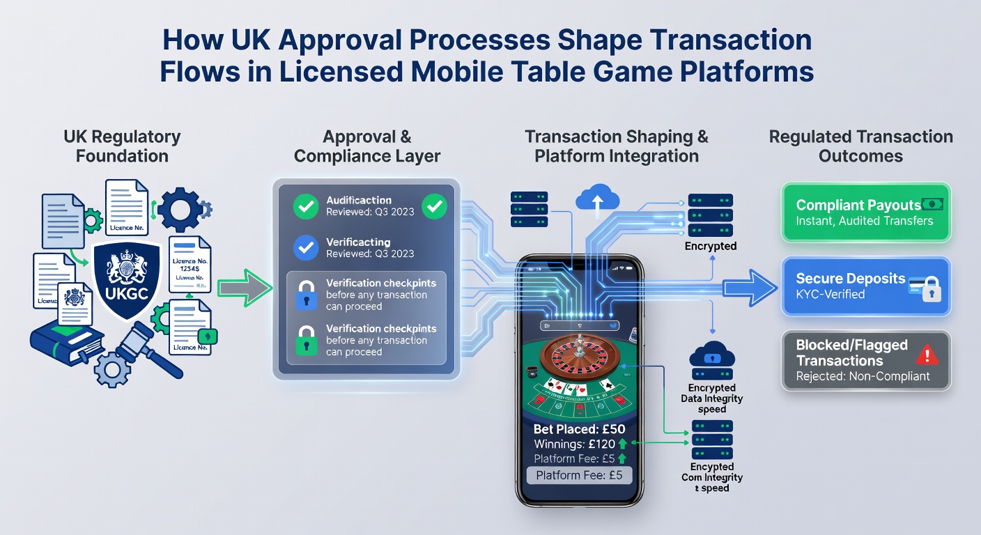 Illustration of payment flow diagrams under UK licensing requirements for table games