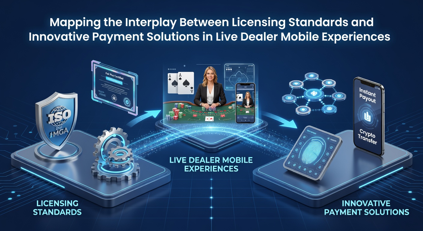 Mobile live dealer gaming interface showing secure payment integration and regulatory compliance indicators