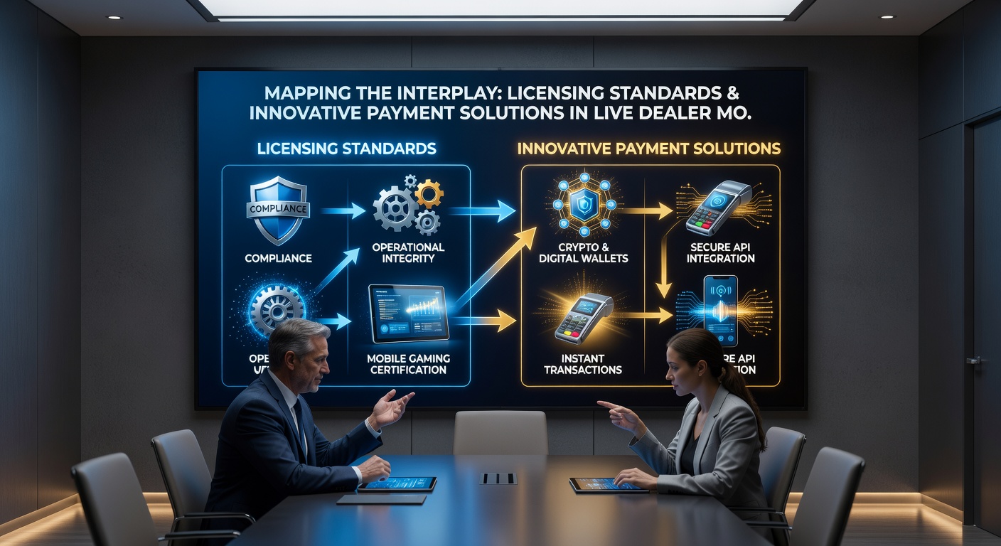 Secure transaction flow diagram illustrating licensing checkpoints and mobile payment processing in live dealer environments