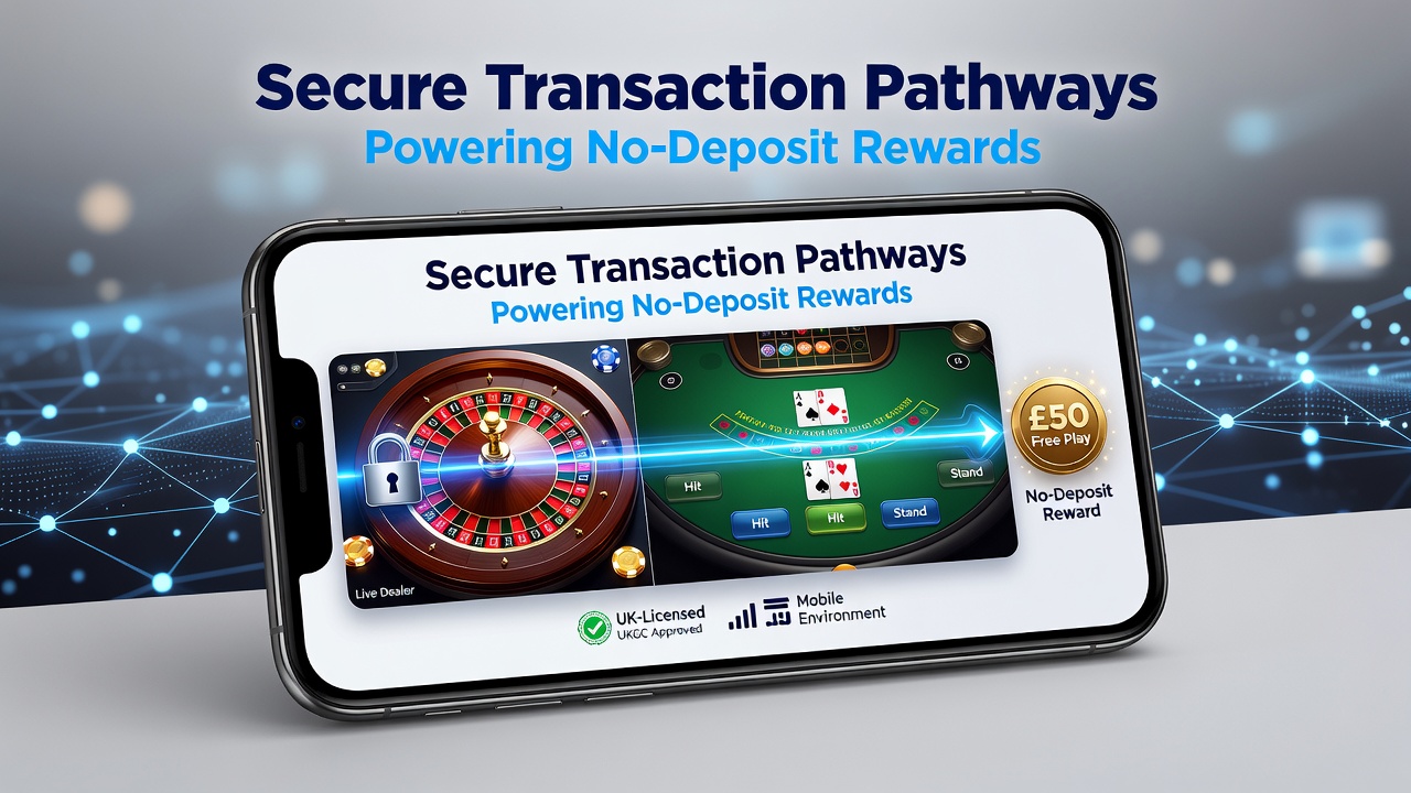 Mobile screen showing secure transaction interface for roulette and blackjack with no-deposit bonus indicators
