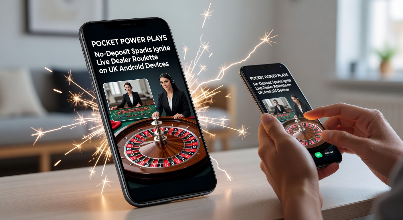 Android smartphone displaying a vibrant live dealer roulette table with no-deposit bonus notification overlay