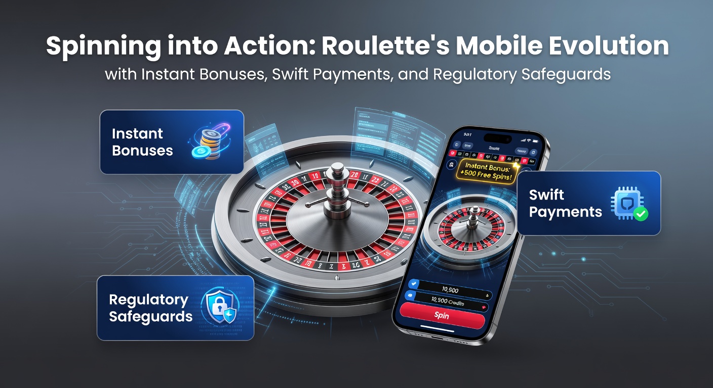 A vibrant mobile roulette wheel spinning on a smartphone screen, highlighting touch controls and bonus notifications