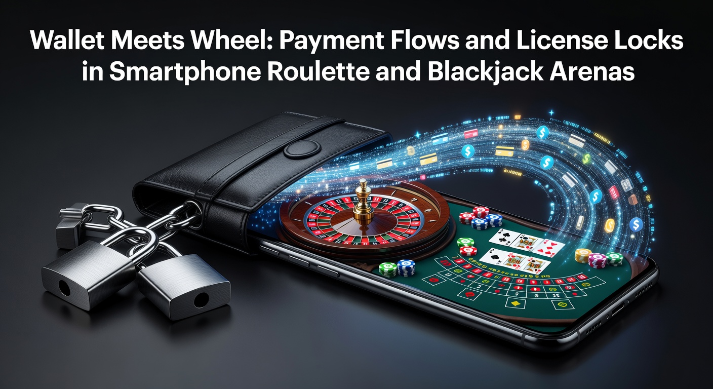 Smartphone screen displaying a live roulette wheel with digital wallet integration overlay, highlighting seamless payment flows in mobile casino apps